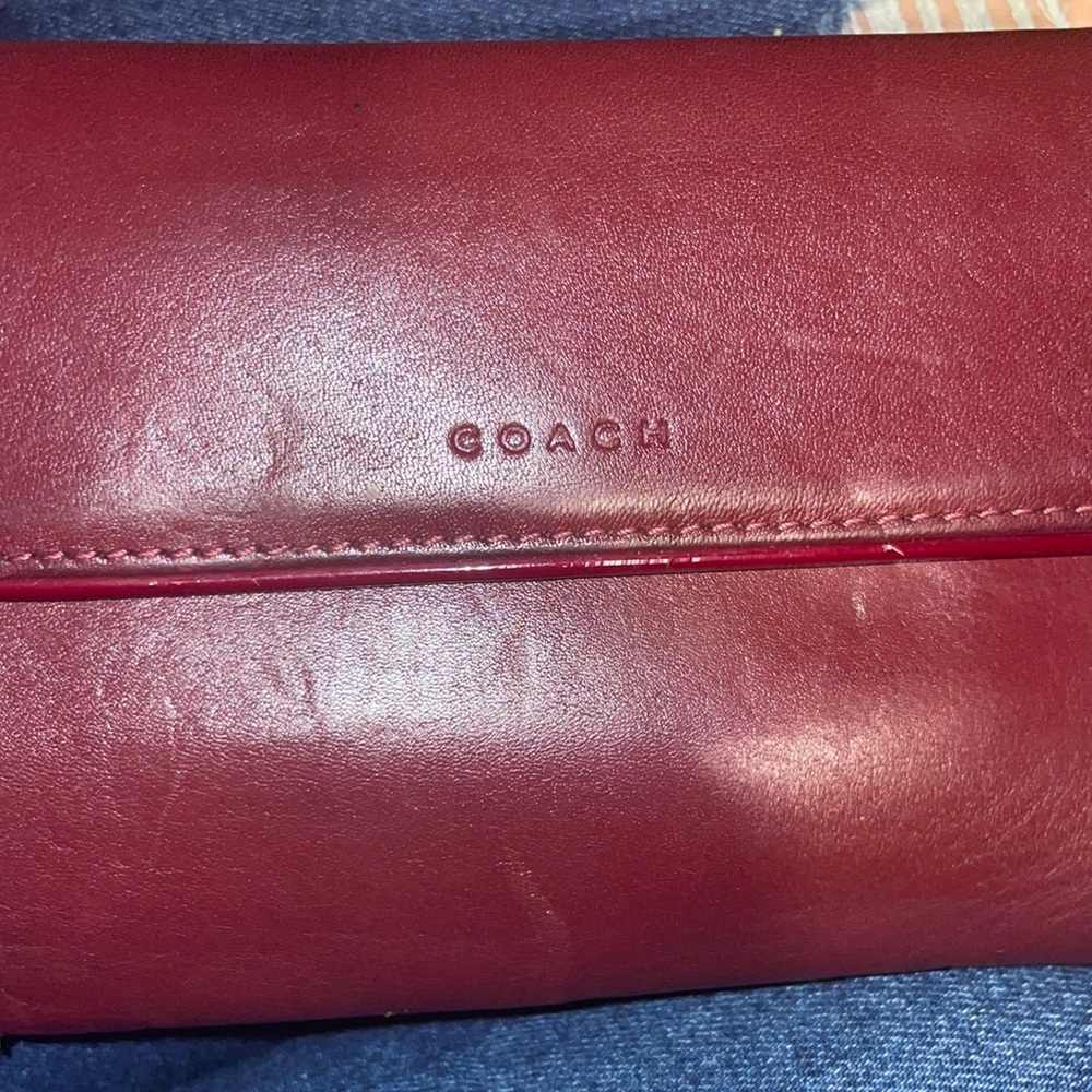 Vintage trifold coach wine wallet
